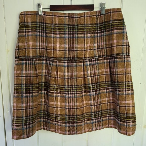Boden British Tweed by Moon Pleated Wool Skirt Size 14L - Picture 8 of 10